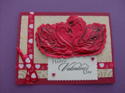 Embossed Swan<br>Homemade Love Card